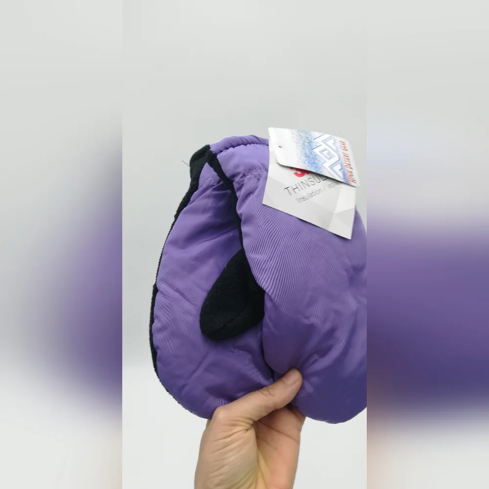 Purple and Black Mittens